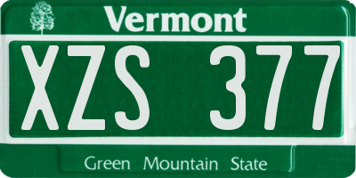VT license plate XZS377