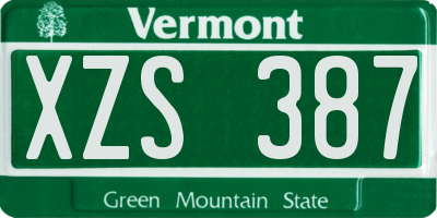 VT license plate XZS387