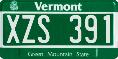 VT license plate XZS391
