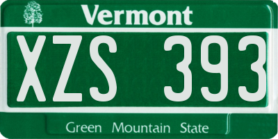 VT license plate XZS393