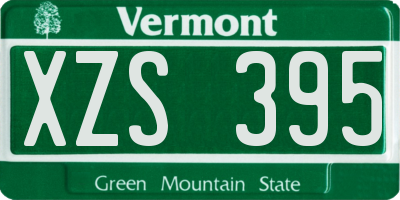VT license plate XZS395
