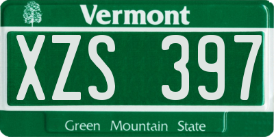 VT license plate XZS397