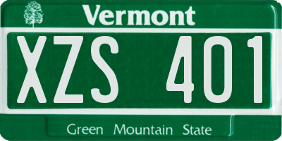 VT license plate XZS401