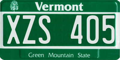 VT license plate XZS405