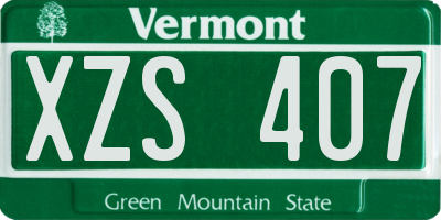VT license plate XZS407