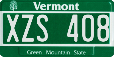 VT license plate XZS408