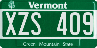 VT license plate XZS409