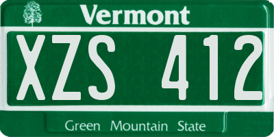 VT license plate XZS412
