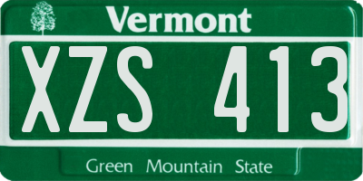 VT license plate XZS413