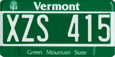 VT license plate XZS415