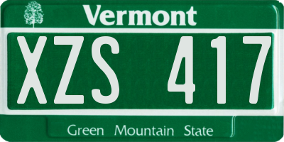 VT license plate XZS417