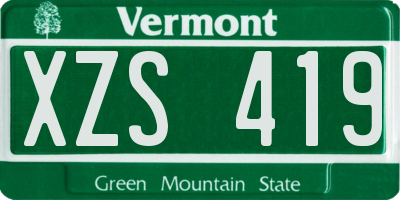 VT license plate XZS419