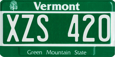 VT license plate XZS420