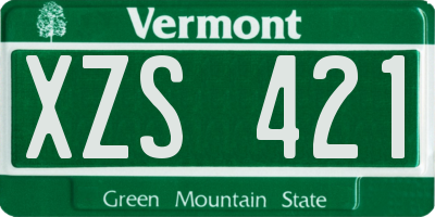 VT license plate XZS421