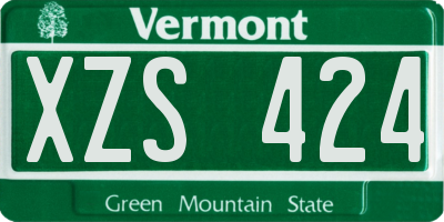 VT license plate XZS424