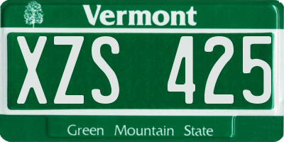 VT license plate XZS425