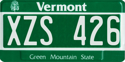 VT license plate XZS426