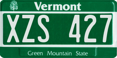 VT license plate XZS427