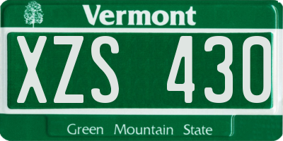 VT license plate XZS430