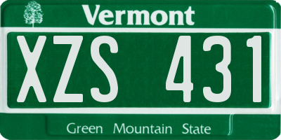 VT license plate XZS431