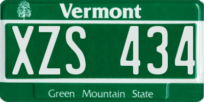 VT license plate XZS434
