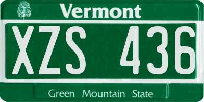 VT license plate XZS436