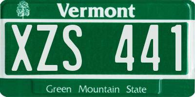 VT license plate XZS441