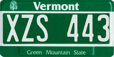 VT license plate XZS443