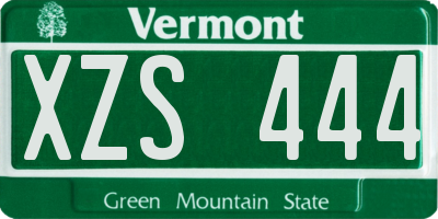 VT license plate XZS444