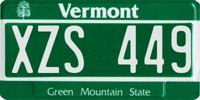 VT license plate XZS449
