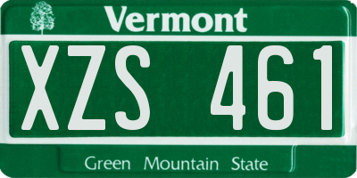 VT license plate XZS461