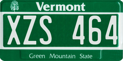 VT license plate XZS464