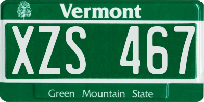VT license plate XZS467