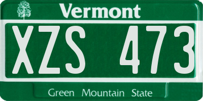 VT license plate XZS473