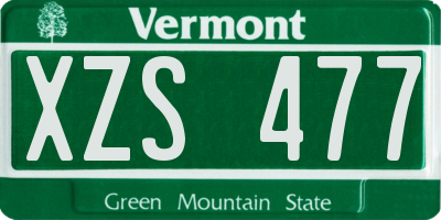 VT license plate XZS477