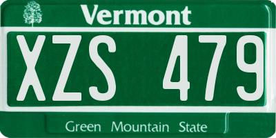 VT license plate XZS479