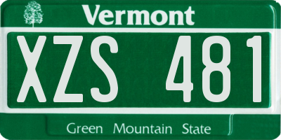VT license plate XZS481
