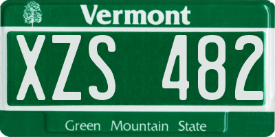 VT license plate XZS482