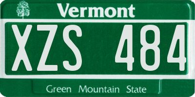 VT license plate XZS484