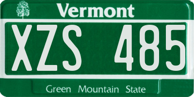 VT license plate XZS485