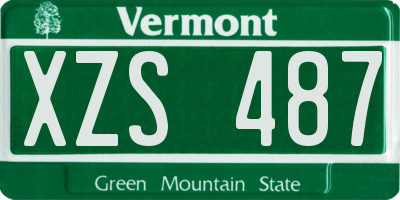 VT license plate XZS487