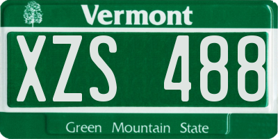 VT license plate XZS488
