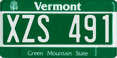 VT license plate XZS491