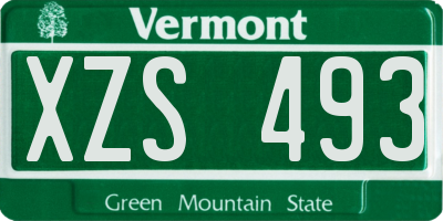 VT license plate XZS493