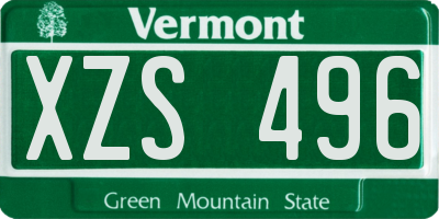 VT license plate XZS496