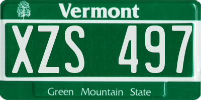 VT license plate XZS497