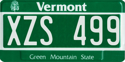 VT license plate XZS499