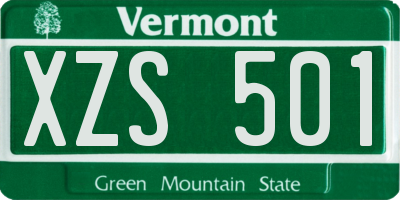 VT license plate XZS501
