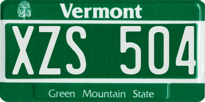 VT license plate XZS504