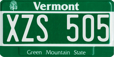 VT license plate XZS505